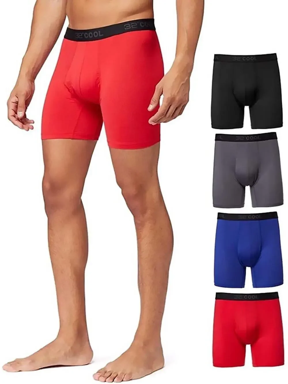 NWT 32º DEGREES Mens 4-Pack Active Mesh Quick Dry Performance Boxer Brief New M
